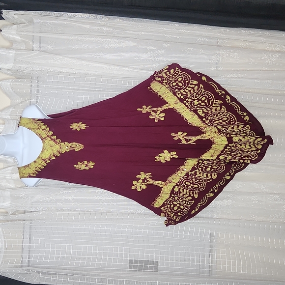 2/$25 or 3/$30 90s Boho Hippie Floral Embroidered Oversized Midi/Maxi Sun Dress - Picture 1 of 8